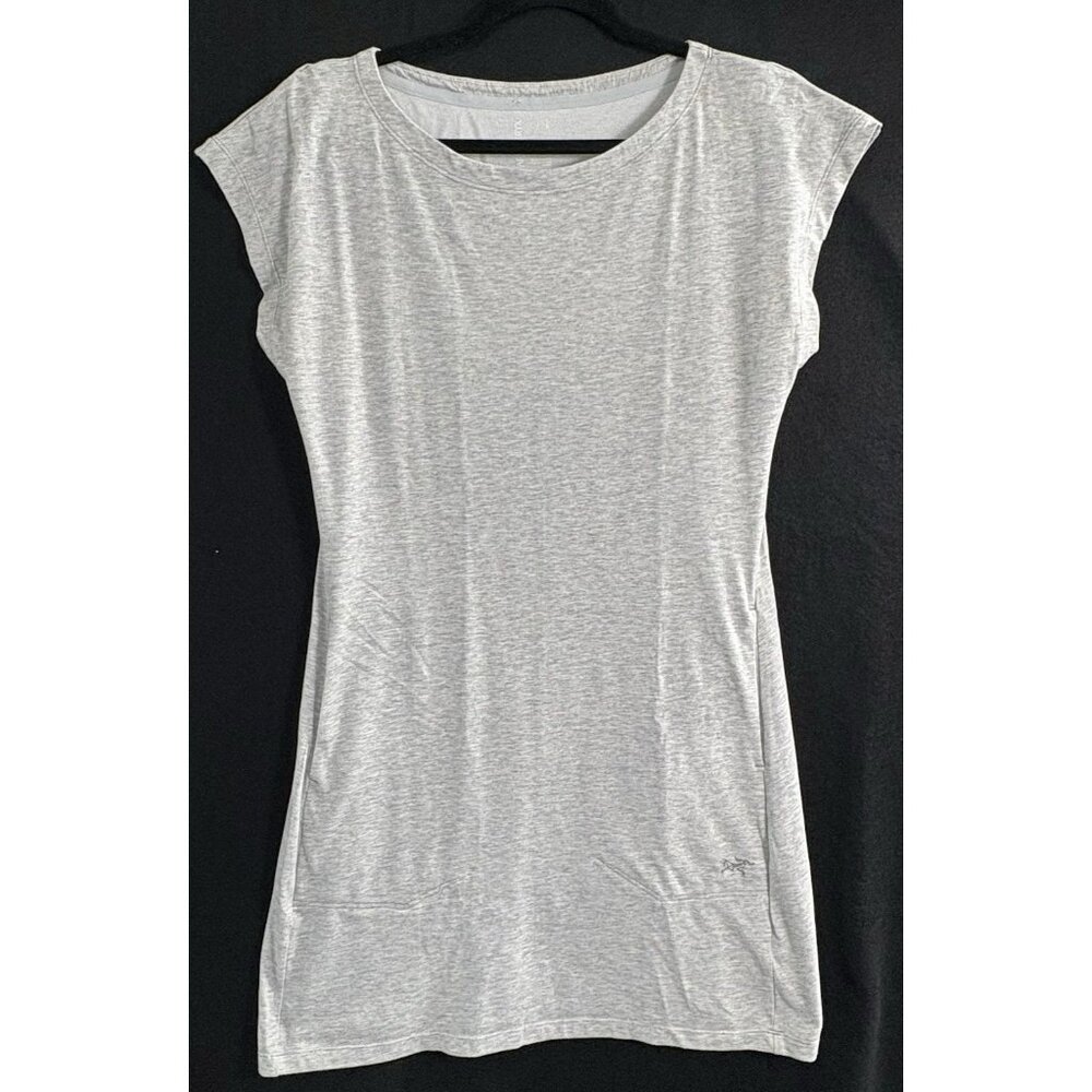 ARC'TERYX Women Short Sleeves Pockets Serinda Shift Dress Sz S Gray Active 2a-1